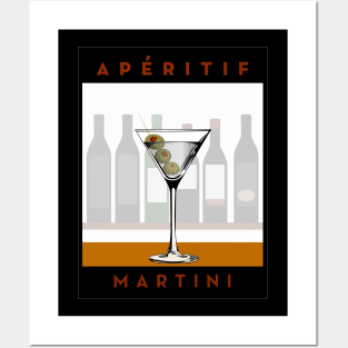 Aperitif Martini Cocktail Glass Bar Poster Retro Posters and Art